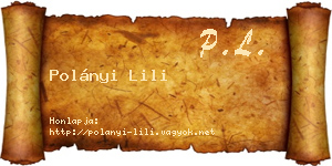 Polányi Lili névjegykártya
